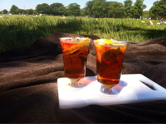 pimms on the lawn