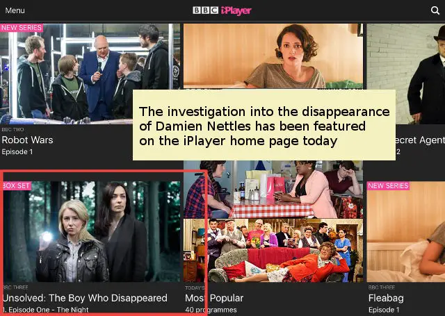 unsolved on iplayer with text