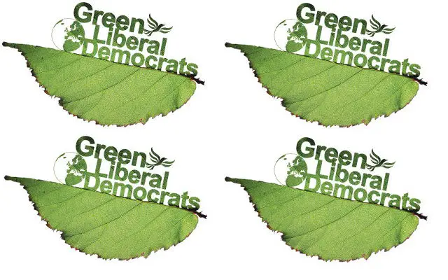 green lib dems logo montage