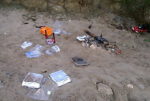 rubbish on colwell beach - chas from freshwater