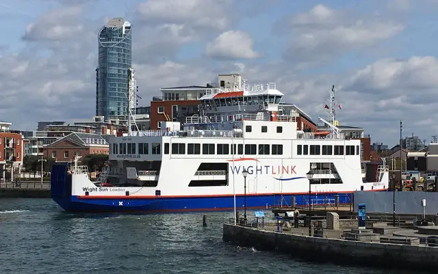 Wightlink ferry in Portsmouth Harbour