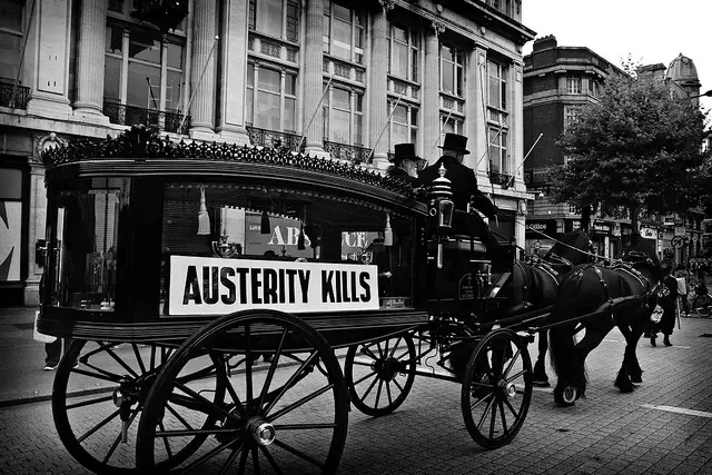 austerity kills banner