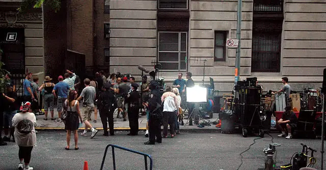 Filming on the street