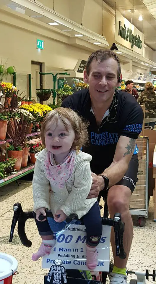 Ian Gregory and his grand daughter at Morrisons