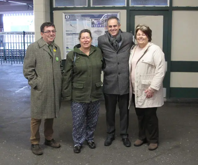 Jonathan Bartley with Jan Brookes, Karen Turner and Michael Lilley