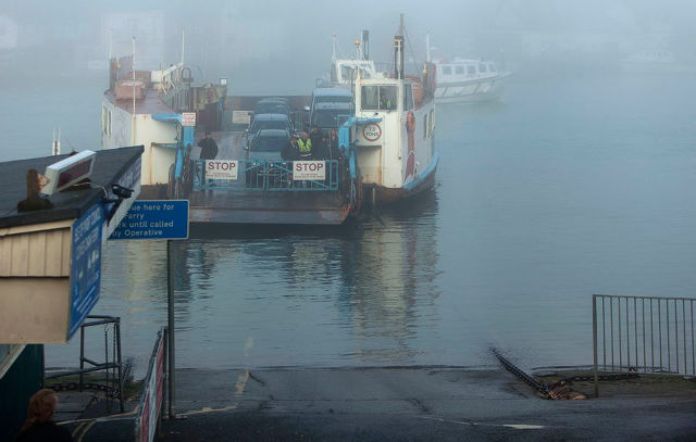 misty floating bridge