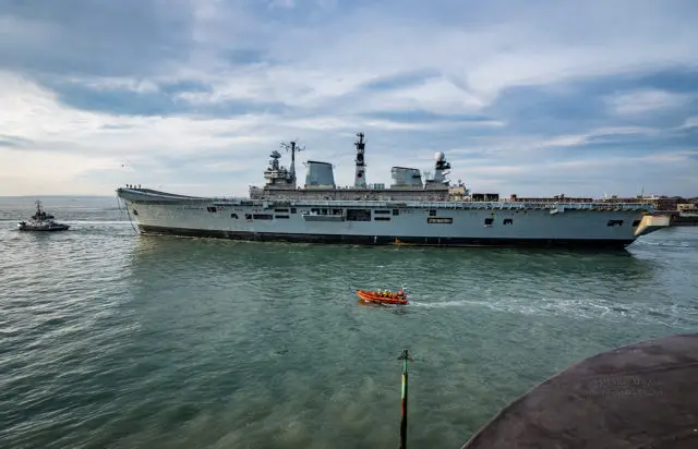 HMS Illustrious setting sail