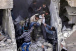 girl being rescued after syrian bombing