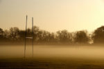 Rugby pitch in the fog