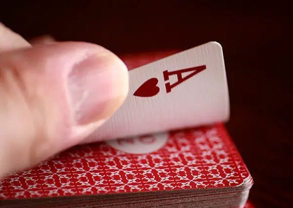 ace of hearts on a card
