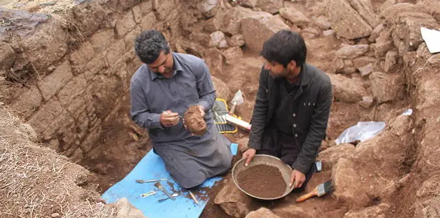 Dr. Muhammad Zahir excavating at Bhamala Site 