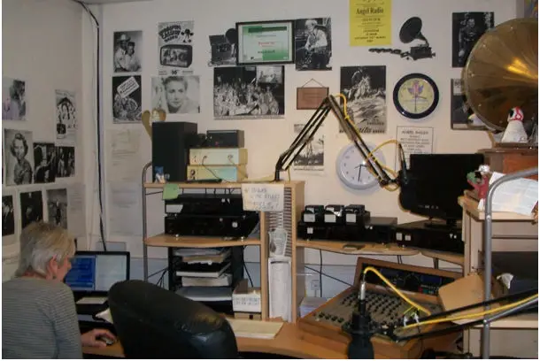 angel radio studio with Bev