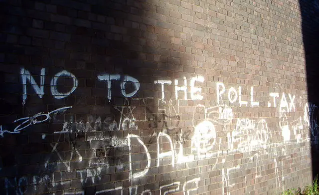 no to poll tax graffiti 