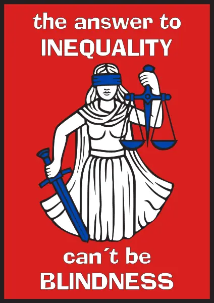 Answer to inequality cant be blindness poster 
