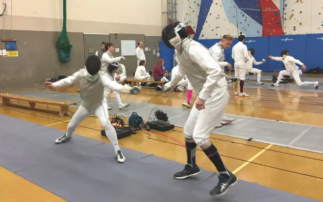 Fencing at Navy match in Portsmouth