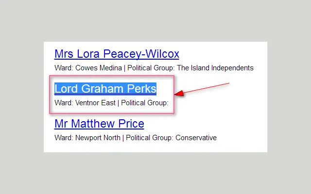 'Lord' Graham Perks - on iwight