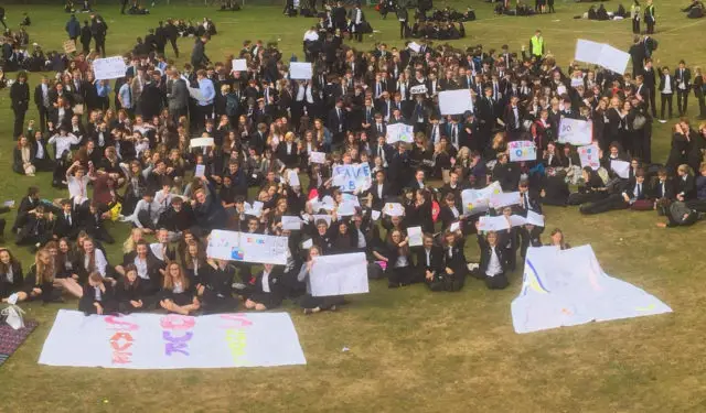 Sandown Bay Academy pupils peaceful protest