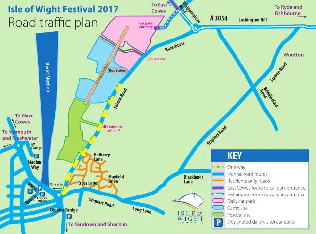 isle of wight festival map Isle Of Wight Festival 2017 Traffic Plan Your Guide isle of wight festival map