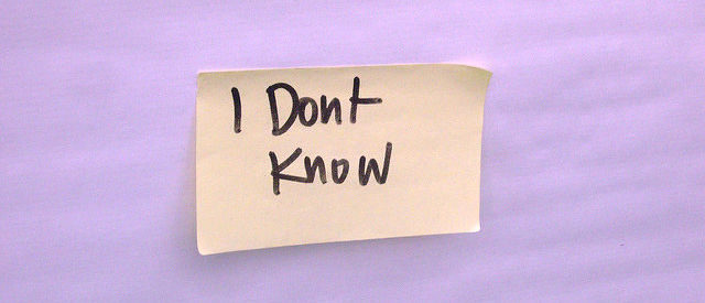 don't know - post it note