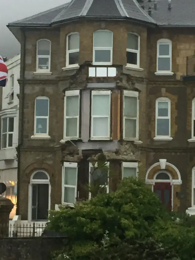 House front collapse in Alexandra Gardens, Ventnor