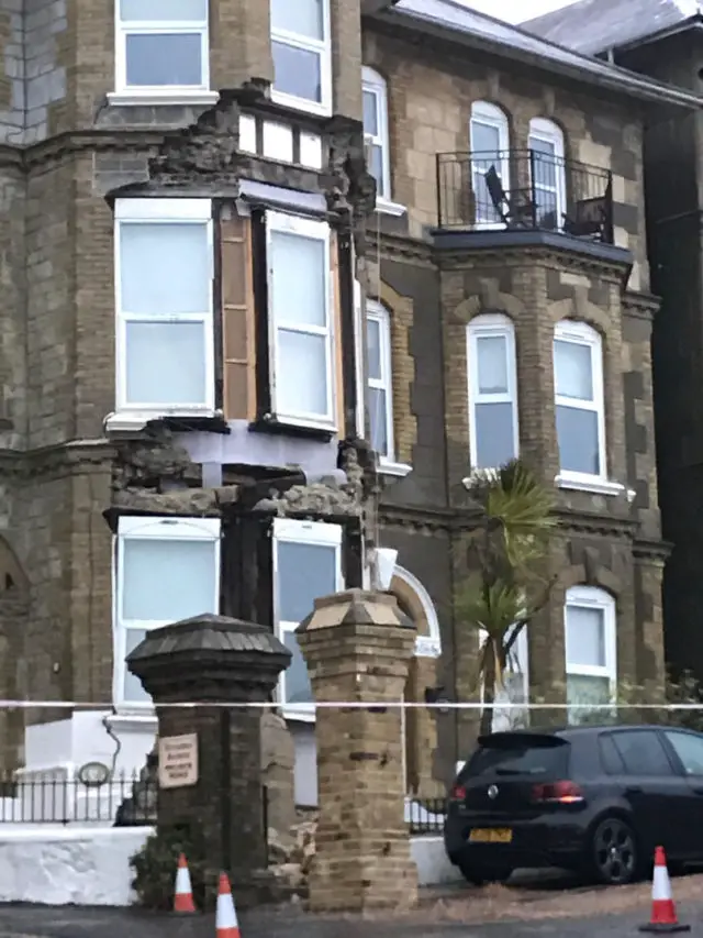 House front collapse in Alexandra Gardens, Ventnor