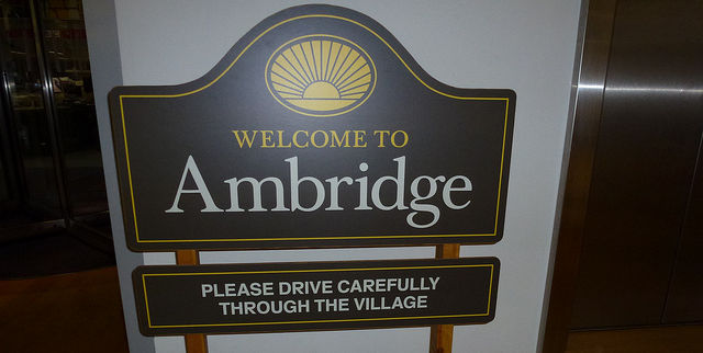 welcome to ambridge sign