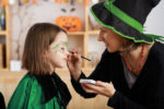 Go Green for Halloween photo of girls face being painted