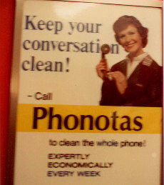 Advert for telephone sanitiser