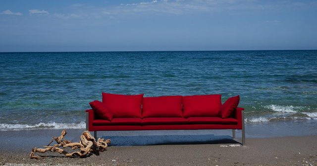 sofa on the beach