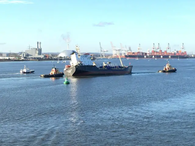 Mekhanik Yartsdev on her way to Southampton Harbour