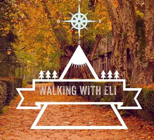 walking with eli logo and leaves