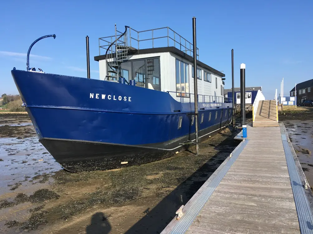 'Newclose', one of the houseboats in waiting, having already paid a deposit for a plot