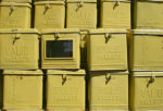 yellow ballot boxes