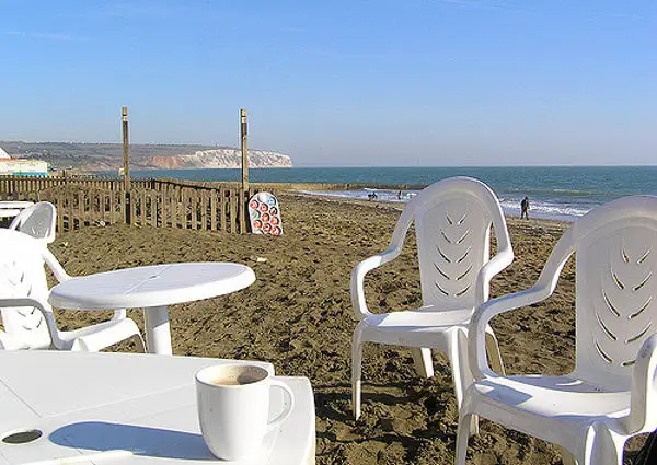 chairs on sandown beach by rob jennings