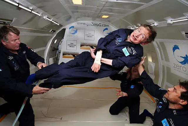 hawking in space