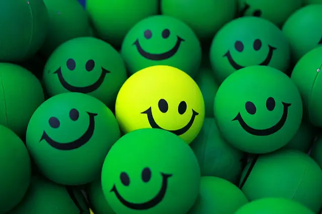 green smiley balls