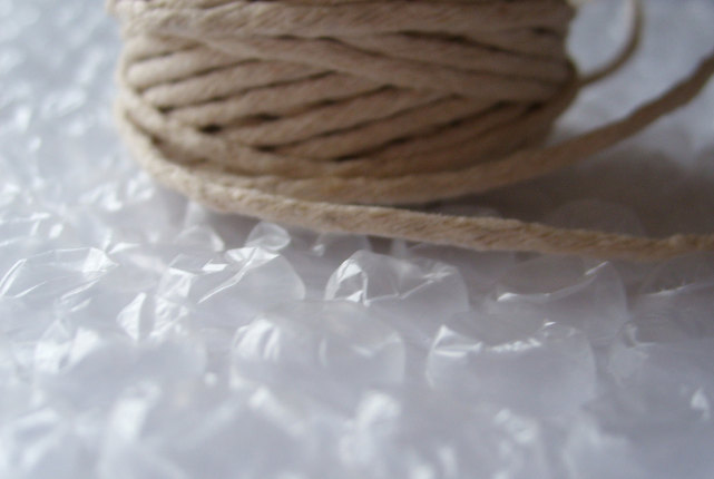 bubble wrap and string