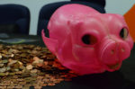 pennies from piggy bank