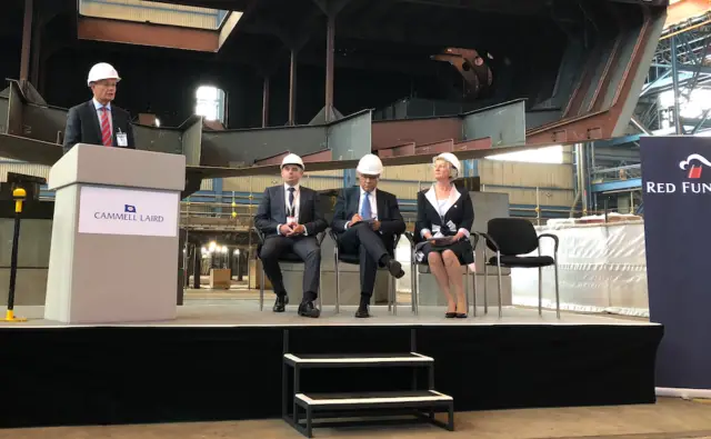 Kevin George speaking at Keel Laying ceremony