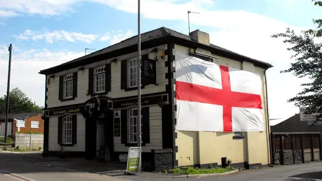 st georges flag on pub 