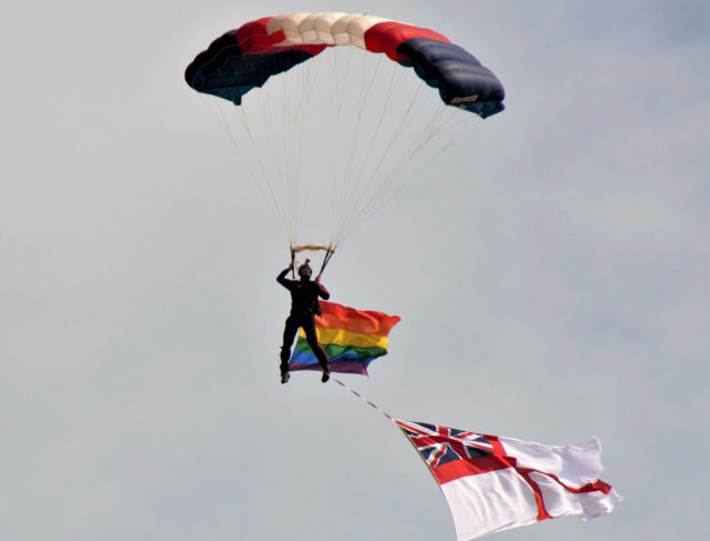 Royal Navy parachute jump at IW Pride 2018 by Alice Wlliams