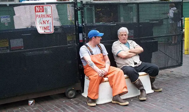 Two Men Taking a Break 