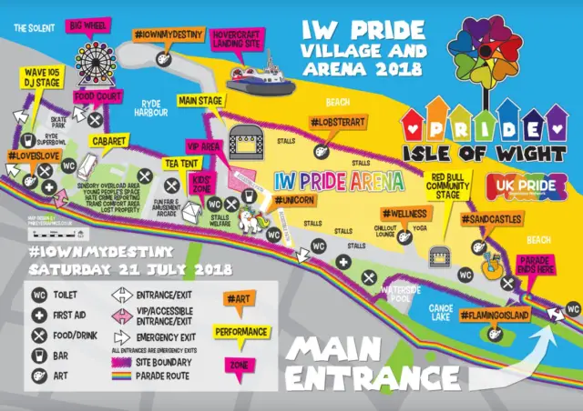 Isle of Wight Pride 2018 Map