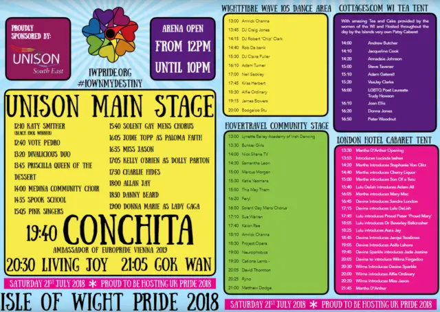 Isle of Wight Pride 2018 Programme