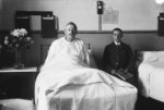 ryde county hospital edwardian period - carisbrooke castle museum -man in bed