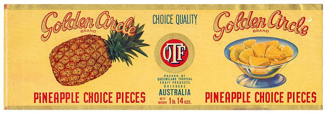 Golden_Circle_pineapple_label,_circa_1947 public domain