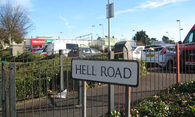 Hell Road sign