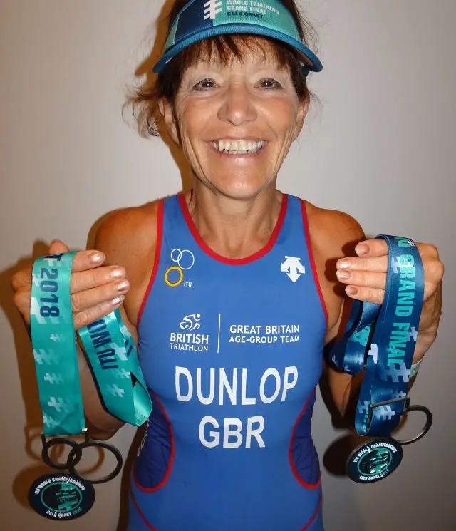 Liz Dunlop with her two world championships medals