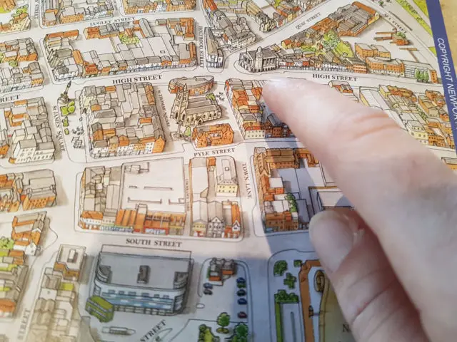 Close up of new Newport map