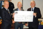 Geoff Underwood, Trustee of Wight Aid present the grant cheque to Ryde R. C. Captain Graham Reeve and Club President Pete Allsopp. L to R Graham Reeve, Geoff Underwood, Pete Allsopp